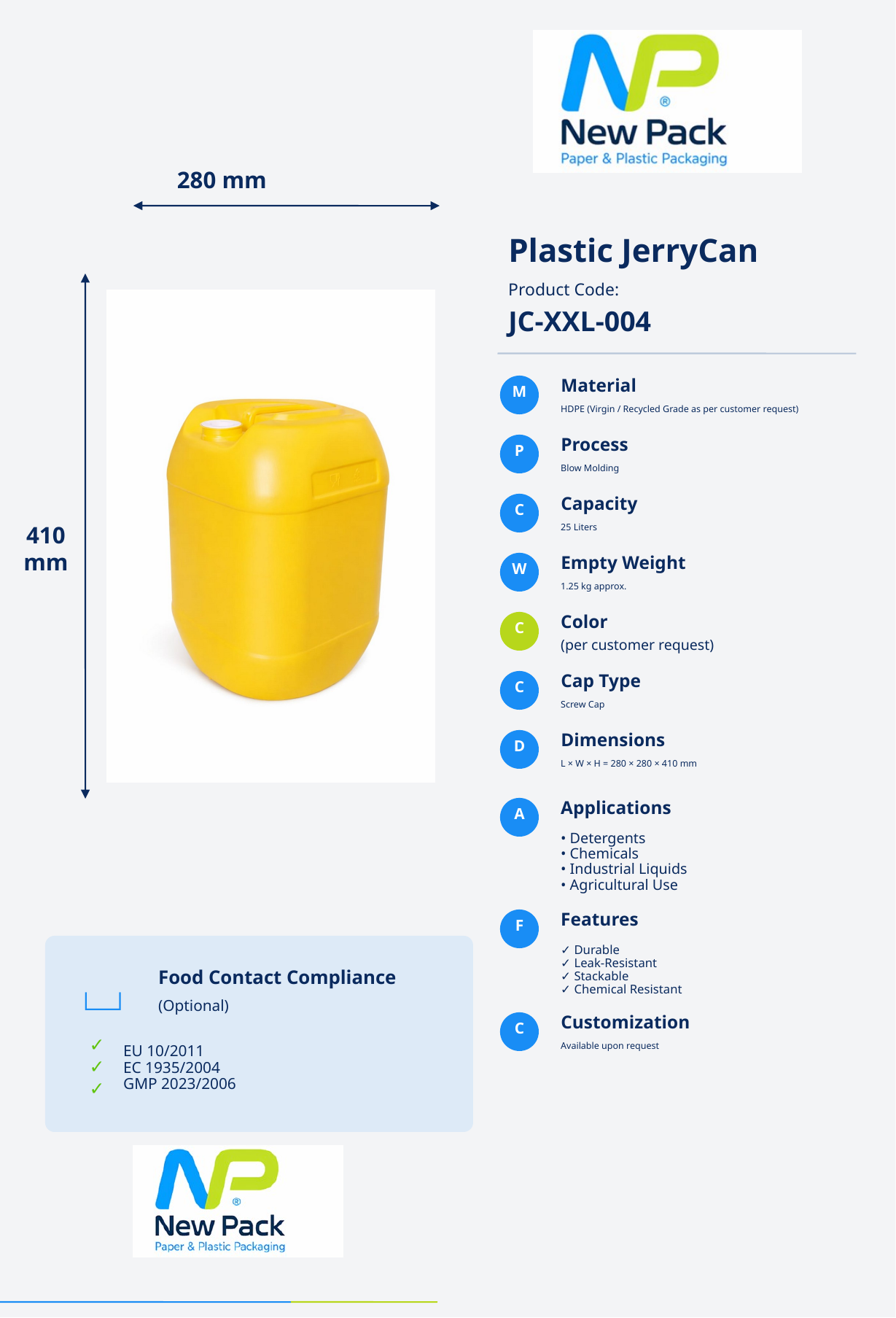 30 L Jerrycan product sheet preview
